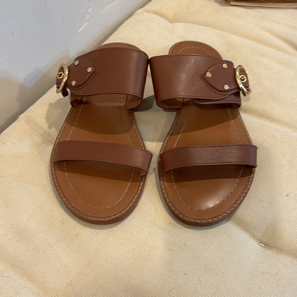 Coach Harlow Women’s Brown Leather Sandals, 7.5 B - Picture 2 of 7